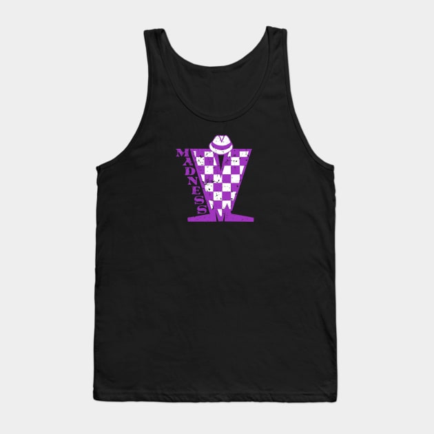 Madness Vintage Checkerboard Purple & White Tank Top by Skate Merch